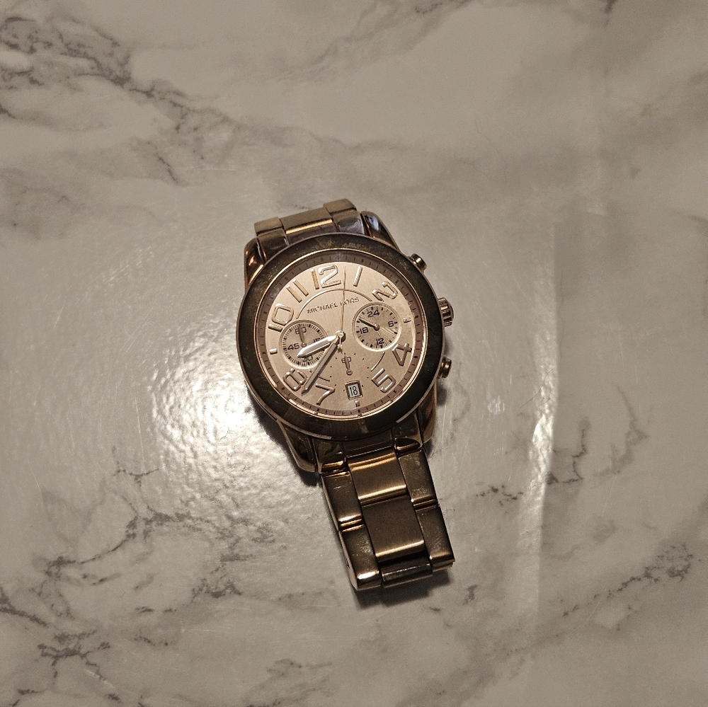 Michael Kors Rose Gold Tone Stainless Steel Chronograph Watch